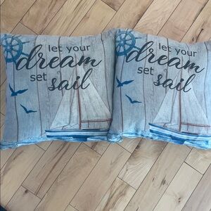 🍀Sale 4/$20 Two nautical throw pillows
